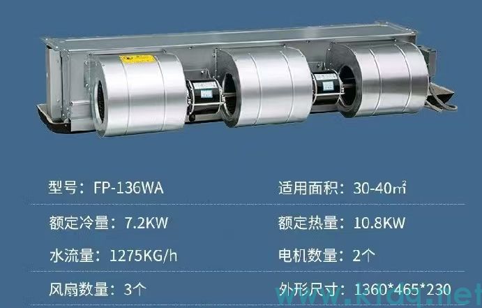 風(fēng)機(jī)盤(pán)管型號(hào)參數(shù)表風(fēng)管尺寸(圖3)